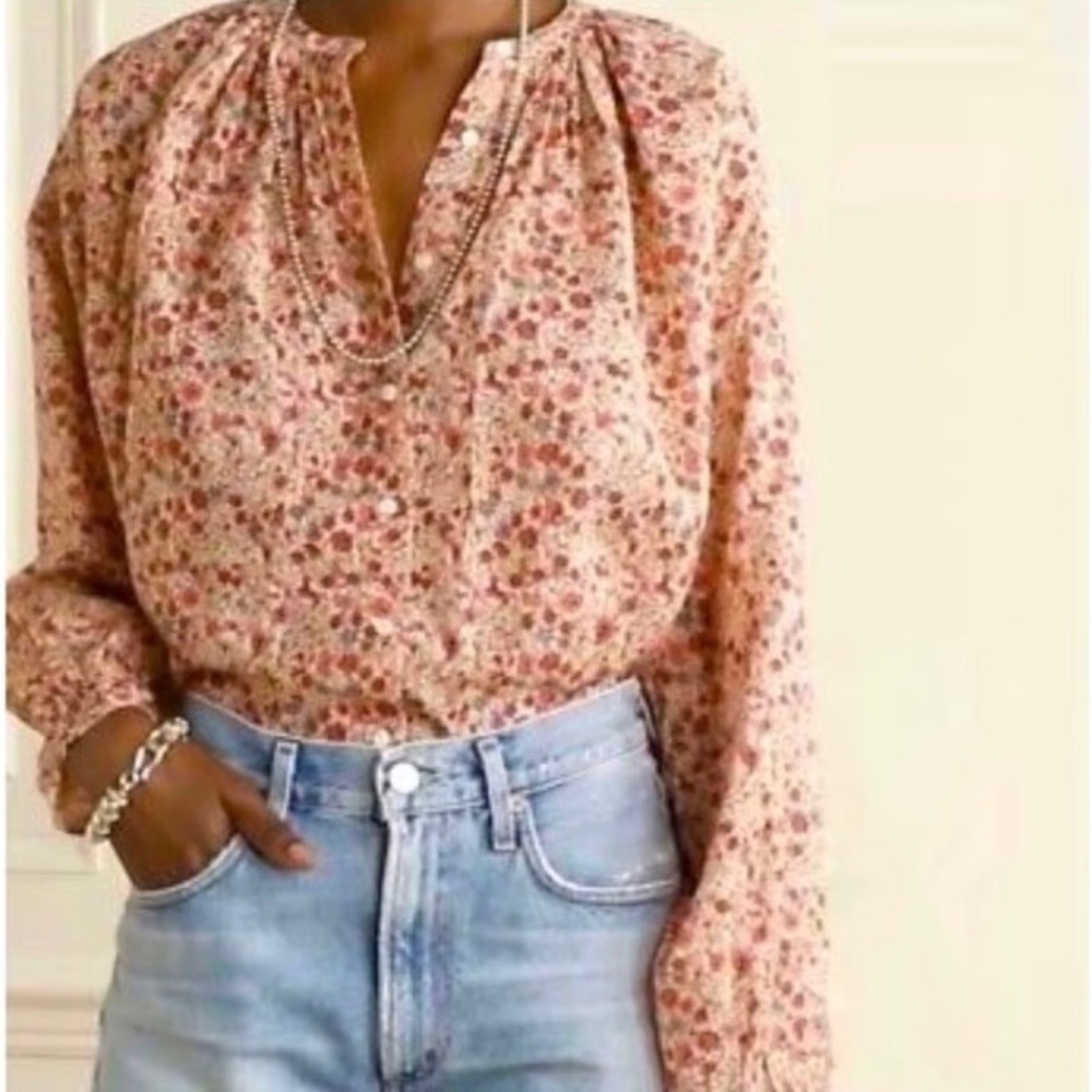 Doen Jane Blouse Top - Pink Valley Floral (Medium)